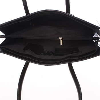 Velká elegantní dámská kožená kabelka černá - ItalY Hernana 