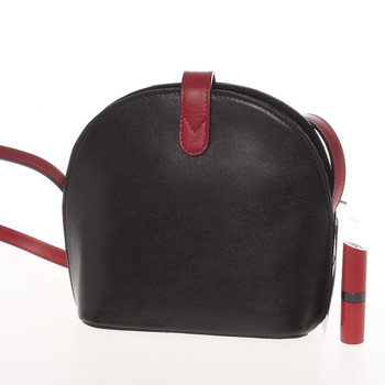 Malá dámská černo červená kožená crossbody kabelka - ItalY Zerena