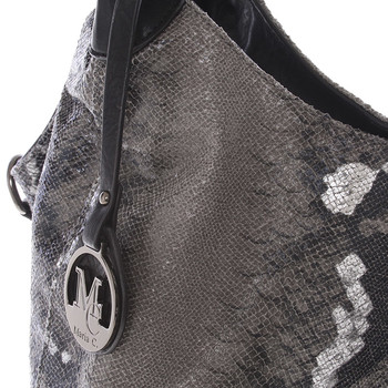 Velká dámská černá kabelka ve stylu hadí kůže - MARIA C Halcyon