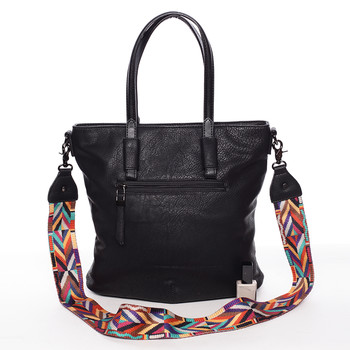 Luxusně stylová dámská černá kabelka přes rameno - Maria C Eustacia
