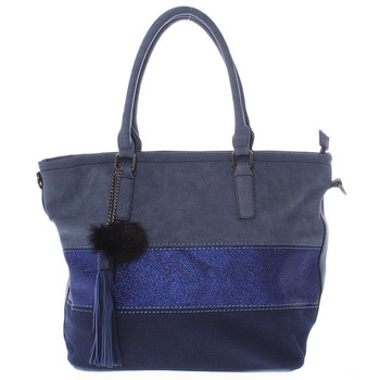 Velká módní dámská modrá kabelka přes rameno - MARIA C Gamma