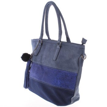 Velká módní dámská modrá kabelka přes rameno - MARIA C Gamma