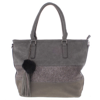 Velká módní dámská šedá kabelka přes rameno - MARIA C Gamma
