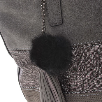 Velká módní dámská šedá kabelka přes rameno - MARIA C Gamma