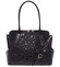 Elegantní středně velká černá kožená kabelka - ItalY Gemma