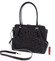 Elegantní středně velká černá kožená kabelka - ItalY Gemma