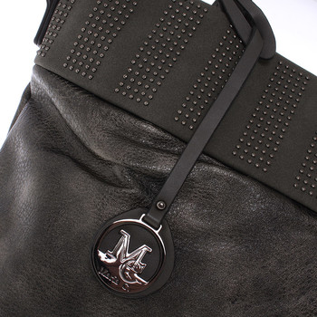 Dámská stylová kabelka přes rameno tmavá stříbrná - Maria C Erytheia