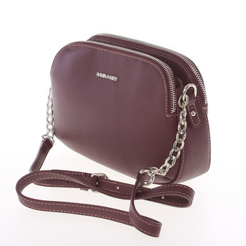 Jedinečná crossbody kabelka vínová - David Jones Isis