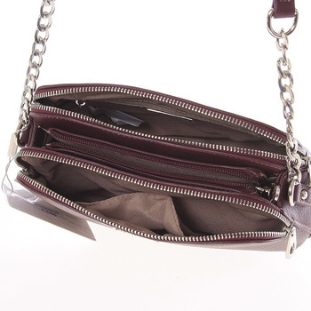 Jedinečná crossbody kabelka vínová - David Jones Isis