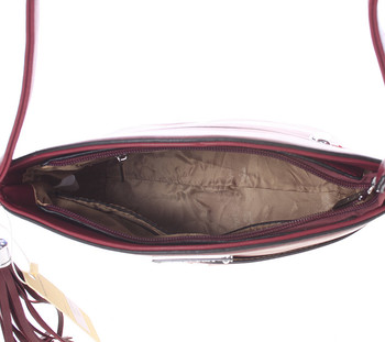 Luxusní menší červeno vínová crossbody kabelka - Silvia Rosa Kalika
