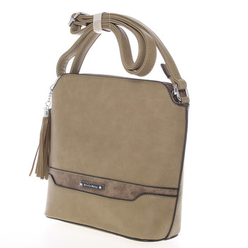 Elegantní khaki crossbody kabelka s přívěskem - Silvia Rosa Kait