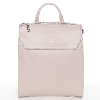 Dámský pevný moderní batoh tmavě béžový - David Jones Leandros