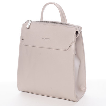 Dámský pevný moderní batoh tmavě béžový - David Jones Leandros