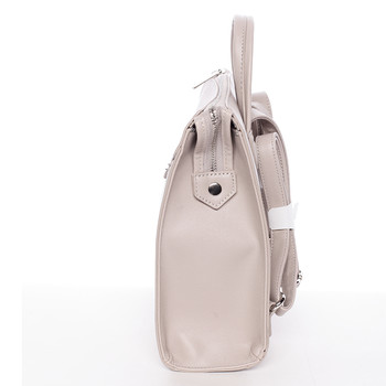 Dámský pevný moderní batoh tmavě béžový - David Jones Leandros