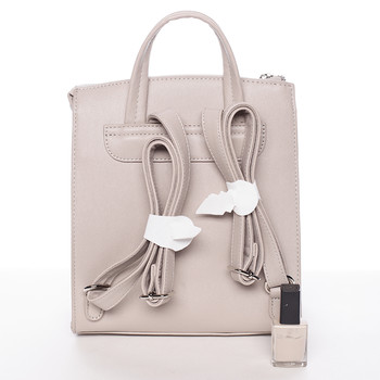 Dámský pevný moderní batoh tmavě béžový - David Jones Leandros