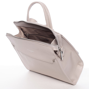 Dámský pevný moderní batoh tmavě béžový - David Jones Leandros