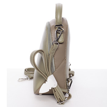Malý dámský městský batůžek/kabelka olivový - David Jones Lefteris