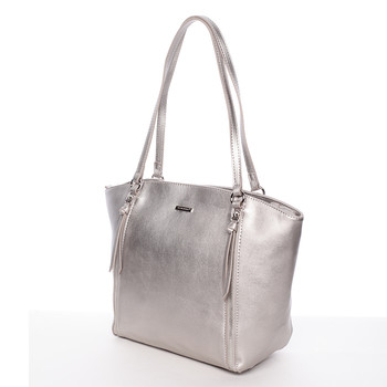 Luxusní dámská kabelka přes rameno stříbrná - David Jones Lenore