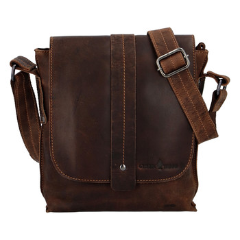 Pánská kožená crossbody taška hnědá - Greenwood Chester