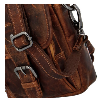 Pánská kožená crossbody taška camel - GreenWood Kristifer
