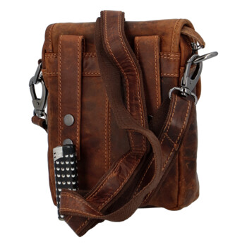 Pánská kožená crossbody taška camel - GreenWood Kristifer
