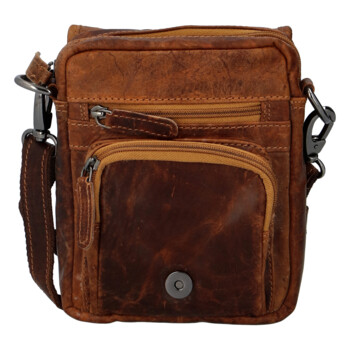 Pánská kožená crossbody taška camel - GreenWood Kristifer
