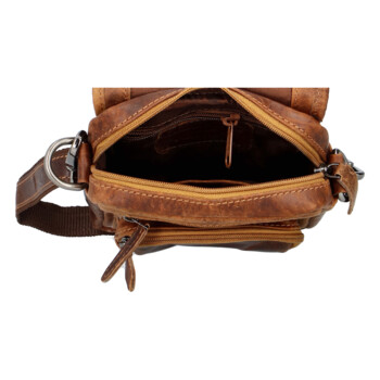 Pánská kožená crossbody taška camel - GreenWood Kristifer