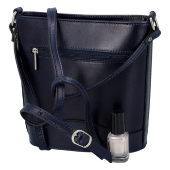Dámská kožená crossbody kabelka černá - Delami Sariel