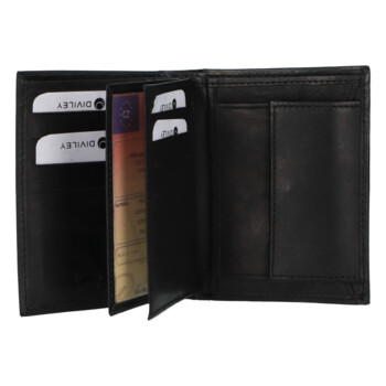 Pánská kožená peněženka černá - Diviley Soran