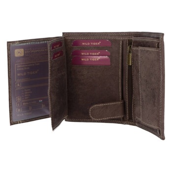 Pánská kožená peněženka hnědá - Wild Piotr