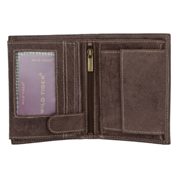 Pánská kožená peněženka hnědá - Wild Piotr