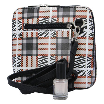 Dámská kožená crossbody kabelka kostkovaná - ItalY Hannah