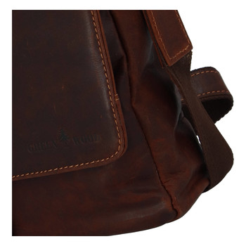 Pánská kožená crossbody taška hnědá - Greenwood Justwant