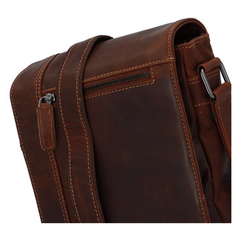 Pánská kožená crossbody taška hnědá - Greenwood Justwant