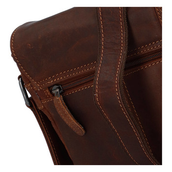 Pánská kožená crossbody taška hnědá - Greenwood Justwant