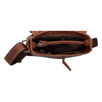Pánská kožená crossbody taška hnědá - Greenwood Justwant