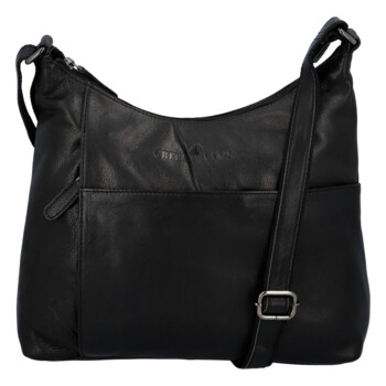 Dámská kožená kabelka přes rameno černá - Greenwood Ammi