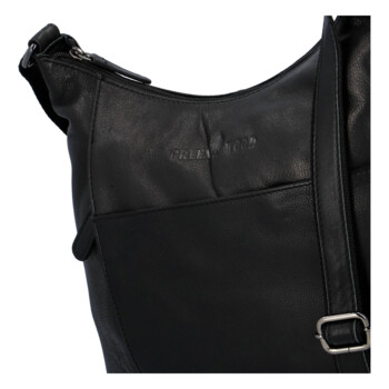 Dámská kožená kabelka přes rameno černá - Greenwood Ammi