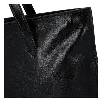 Módní dámská kožená kabelka černá - ItalY Karola
