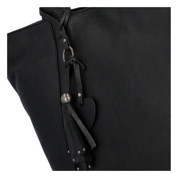 Velká dámská kožená kabelka černá - Hexagona Common