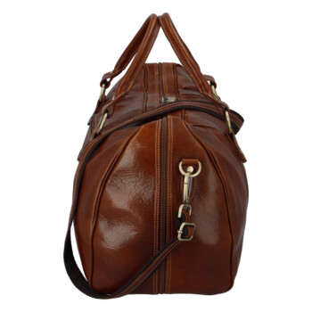 Cestovní kožená taška hnědá - Delami Vera Pelle Equado