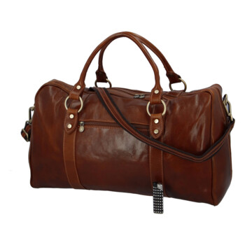 Cestovní kožená taška hnědá - Delami Vera Pelle Equado