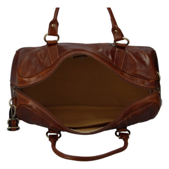 Cestovní kožená taška hnědá - Delami Vera Pelle Equado