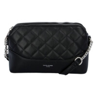 Módní prošívaná dámská koženková crossbody Freay, černá