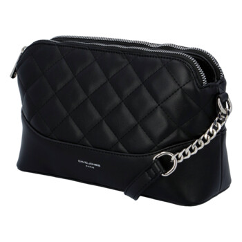 Módní prošívaná dámská koženková crossbody Freay, černá