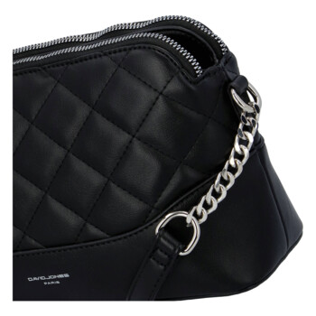 Módní prošívaná dámská koženková crossbody Freay, černá