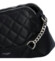 Módní prošívaná dámská koženková crossbody Freay, černá