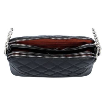 Módní prošívaná dámská koženková crossbody Freay, černá