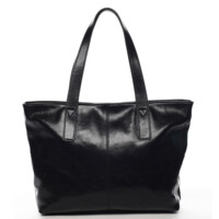 Dámská kožená kabelka do ruky černá - Delami Vera Pelle Gigiana