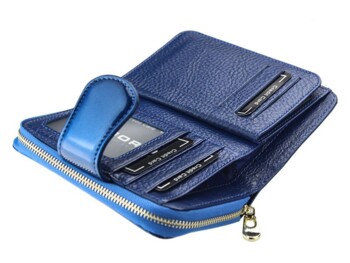 Dámská kožená peněženka modrá - Gregorio Dorianna
